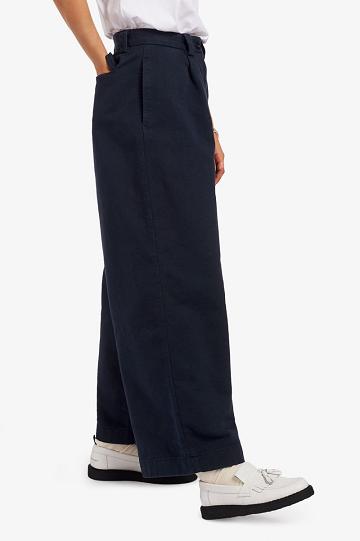 Fred Perry Cropped Leveät Leg Naisten Housut Laivastonsininen | FI 1106WNBY